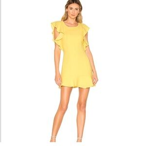 BCBG Generation Yellow Mini Ruffle Dress